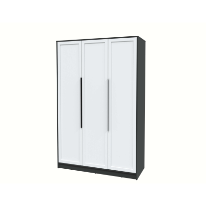 Шкаф распашной Тренд КТ-Ш3 (Антрацит ЛДСП/ Белый ЛМДФ) Ш1360 В2128 Г547